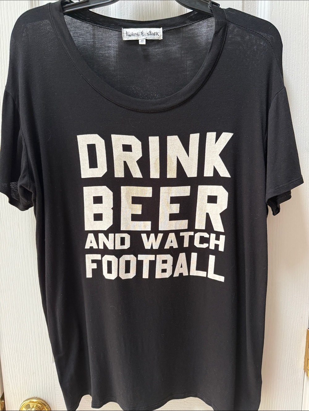 Twine & Stark Drink Beer and Watch Football Graphic Tee - Black World Cup Wear